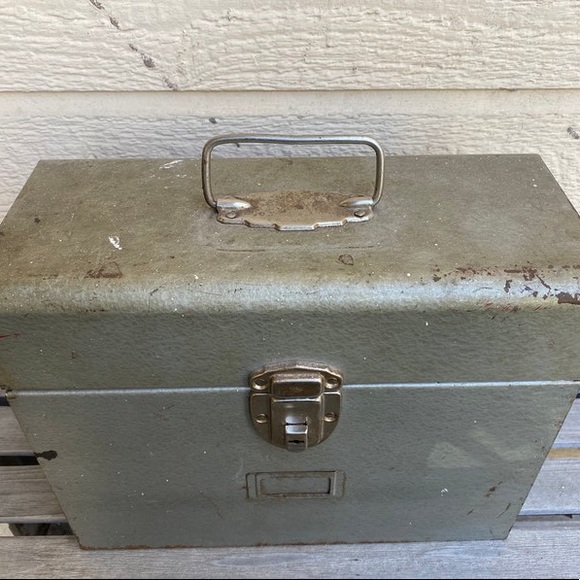 Vintage Excelsior Industrial Metal File Document Lock Box - Picture 5 of 11